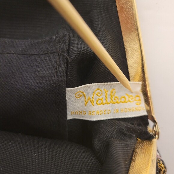 Vintage Walbarg Needlework Tapestry Nature Patern Gold Tone Chain Mini Purse Bag - Picture 5 of 8